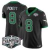 Philadelphia Eagles Kelly Green 2024 NFC East Division Champions Vapor Limited Jersey V2 – All Stitched – Black – Kenny Pickett Jersey