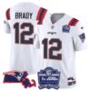 Patriots Bill Belichick 6x Champions Patch Vapor Jersey – All Stitched – White – Tom Brady Jersey