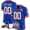 New York Giants 100th Season & State Patch Vapor Limited Custom Jersey – All Stitched – Royal Jersey