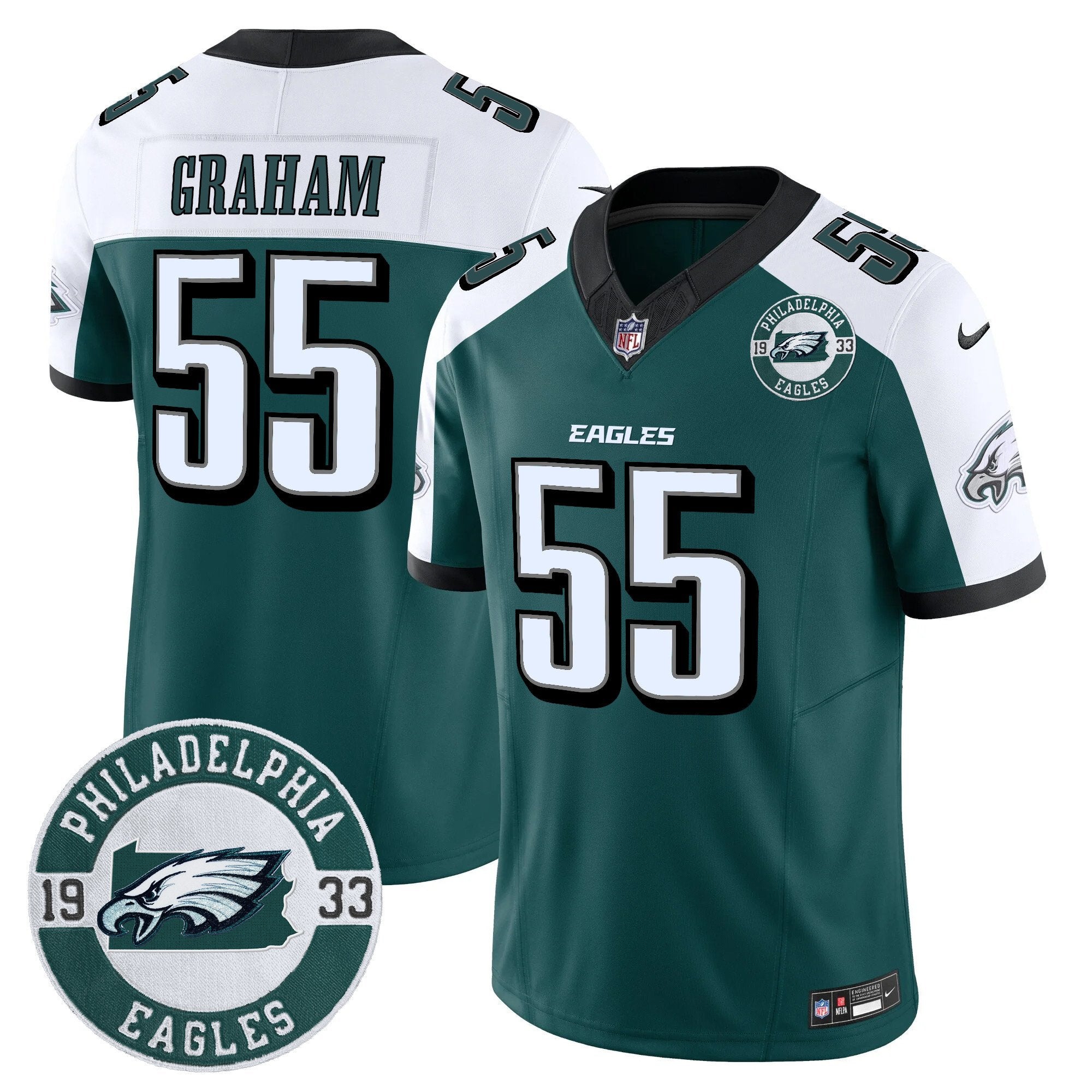 Eagles 2024 Vapor Limited Jersey – Est. 1933 Patch – All Stitched – Alternate – Brandon Graham Jersey