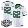 Philadelphia Eagles Kelly Green 2024 NFC East Division Champions Vapor Limited Jersey V2 – All Stitched – Kelly White – Jason Kelce Jersey