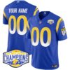 Los Angeles Rams 2024 NFC West Division Champions Vapor Limited Custom Jersey – All Stitched – Royal Jersey