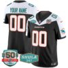 Dolphins Shula 347 Patch Vapor Limited Custom Jersey V2 – All Stitched – Black Alternate Jersey