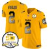 Steelers Arch Smoke 50th Anniversary Of Super Bowl IX Patch Vapor Limited Jersey – All Stitched – Gold – Justin Fields Jersey