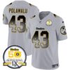 Steelers Arch Smoke 50th Anniversary Of Super Bowl IX Patch Vapor Limited Jersey – All Stitched – Gray – Troy Polamalu Jersey