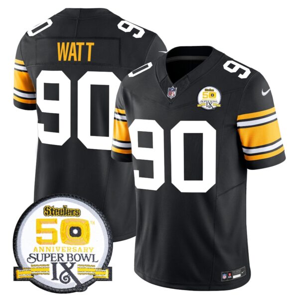 Pittsburgh Steelers Throwback 2024 Vapor Limited Jersey – All Stitched – 1975 Throwback – T. J. Watt Jersey