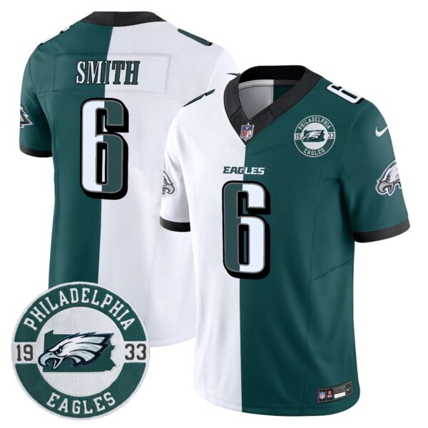 Eagles 2024 Vapor Limited Jersey – Est. 1933 Patch – All Stitched – Split – DeVonta Smith Jersey