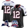 New York Giants 100th Season & State Patch Vapor Limited Jersey – All Stitched – Black Alternate – Darren Waller Jersey