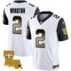 Saints 1987 Legacy Arch Smoke Jersey – All Stitched – Black Sleeves – Jameis Winston Jersey