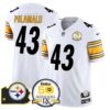 Steelers 50th Anniversary Of Super Bowl IX & Map Patch Vapor Limited Jersey – All Stitched – White – Troy Polamalu Jersey