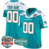 Dolphins Shula 347 Patch Vapor Limited Custom Jersey V2 – All Stitched – Aqua Alternate Jersey