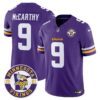 Minnesota Vikings 2024 Vapor Limited Jersey V2 – Est. 1961 Patch – All Stitched – Purple – J.J. McCarthy Jersey