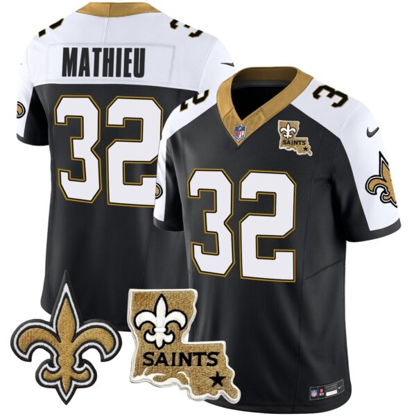 Saints Vapor Limited Jersey – New Orleans Patch – All Stitched – Alternate – Tyrann Mathieu Jersey