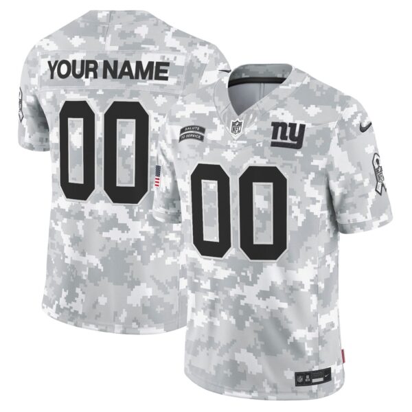 New York Giants 2024 Salute to Service Vapor Limited Custom Jersey – Arctic Camo – All Stitched – Custom Jersey