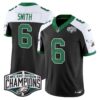 Philadelphia Eagles Kelly Green 2024 NFC East Division Champions Vapor Limited Jersey V2 – All Stitched – Black Alternate – DeVonta Smith Jersey