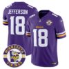 Minnesota Vikings 2024 Vapor Limited Jersey V2 – Est. 1961 Patch – All Stitched – Purple – Justin Jefferson Jersey