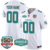 Dolphins Shula 347 Patch Vapor Limited Custom Jersey V2 – All Stitched – White Jersey