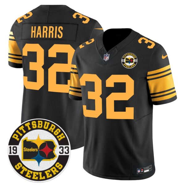 Steelers 2024 Vapor Limited Jersey – Est 1933 Patch – All Stitched – Color Rush – Franco Harris Jersey