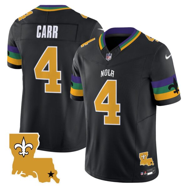 Saints 2024 New Orleans City Vapor Limited Jersey – All Stitched – Black – Derek Carr Jersey