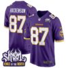 Minnesota Vikings King Of The North Patch Throwback Game Jersey – All Stitched – Purple – T.J. Hockenson Jersey