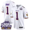 Minnesota Vikings King Of The North Patch Throwback Game Jersey – All Stitched – White – Bud Grant Jersey