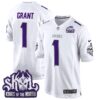 Minnesota Vikings King Of The North Patch Throwback Game Jersey – All Stitched – Winter Warrior – Bud Grant Jersey
