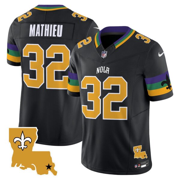 Saints 2024 New Orleans City Vapor Limited Jersey – All Stitched – Black – Tyrann Mathieu Jersey