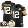 Steelers 50th Anniversary Of Super Bowl IX & Map Patch Vapor Limited Jersey – All Stitched – 1975 Throwback – Terry Bradshaw Jersey