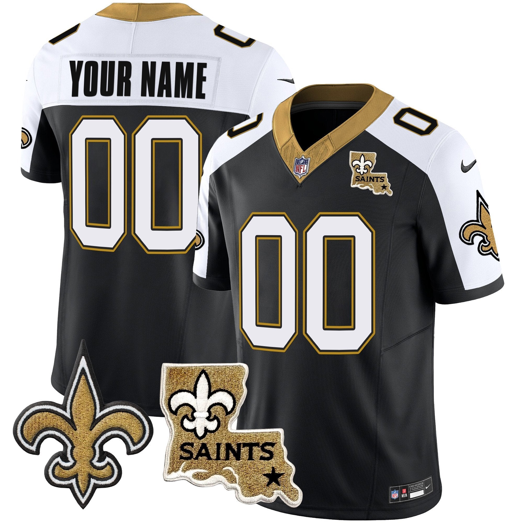 Saints 1987 Legacy Vapor Custom Jersey V2 – All Stitched – Alternate Jersey