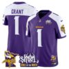 Minnesota Vikings Kings Of The North Patch Vapor Limited Jersey V3 – All Stitched – Purple Alternate – Bud Grant Jersey