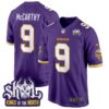 Minnesota Vikings King Of The North Patch Throwback Game Jersey – All Stitched – Purple – J.J. McCarthy Jersey