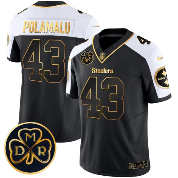 Steelers DMR Patch Gold Vapor Limited Jersey – All Stitched – Alternate – Troy Polamalu Jersey