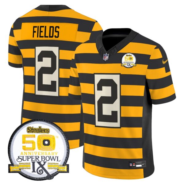 Pittsburgh Steelers Throwback 2024 Vapor Limited Jersey – All Stitched – Bumble Bee – Justin Fields Jersey