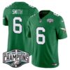 Philadelphia Eagles Kelly Green 2024 NFC East Division Champions Vapor Limited Jersey V2 – All Stitched – Kelly Green – DeVonta Smith Jersey