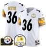 Steelers 50th Anniversary Of Super Bowl IX & Map Patch Vapor Limited Jersey – All Stitched – White – Jerome Bettis Jersey