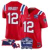 Patriots Bill Belichick 6x Champions Patch Vapor Jersey – All Stitched – Red – Tom Brady Jersey