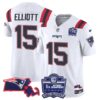 Patriots Bill Belichick 6x Champions Patch Vapor Jersey – All Stitched – White – Ezekiel Elliott Jersey