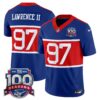 New York Giants ‘Century Red’ 100th Season Commemorative Vapor Jersey – All Stitched – Royal – Dexter Lawrence II Jersey