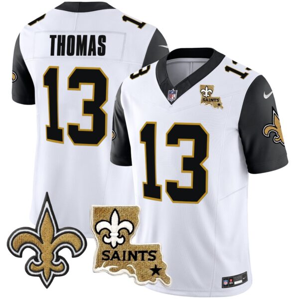 Saints Vapor Limited Jersey – New Orleans Patch – All Stitched – Black Sleeves – Michael Thomas Jersey