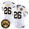 Philadelphia Eagles 2024 Throwback Gold Vapor Limited Jersey – Est. 1933 Patch – All Stitched – White Gold – Saquon Barkley Jersey