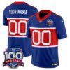 New York Giants ‘Century Red’ 100th Season Commemorative Vapor Custom Jersey – All Stitched – Royal Jersey
