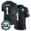 Eagles 2024 Vapor Limited Jersey – Est. 1933 Patch – All Stitched – Black – Jalen Hurts Jersey