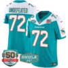 Dolphins Shula 347 Patch Vapor Limited Jersey V2 – All Stitched – Aqua Alternate – Undefeated Jersey