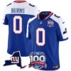 New York Giants 100th Season & State Patch Vapor Limited Jersey – All Stitched – Royal Alternate – Brian Burns Jersey