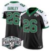 Philadelphia Eagles Kelly Green 2024 NFC East Division Champions Vapor Limited Jersey V2 – All Stitched – Black Alternate – Saquon Barkley Jersey