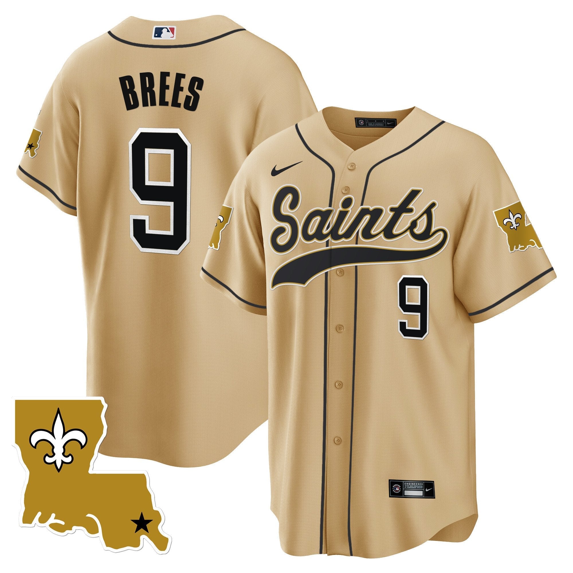 Saints 1987 Legacy Cool Base Jersey – All Stitched – Gold – Drew Brees Jersey