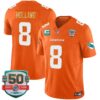 Dolphins Gold Trim Vapor Limited Jersey – All Stitched – Orange – Jevon Holland Jersey