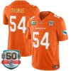 Dolphins Gold Trim Vapor Limited Jersey – All Stitched – Orange – Zach Thomas Jersey