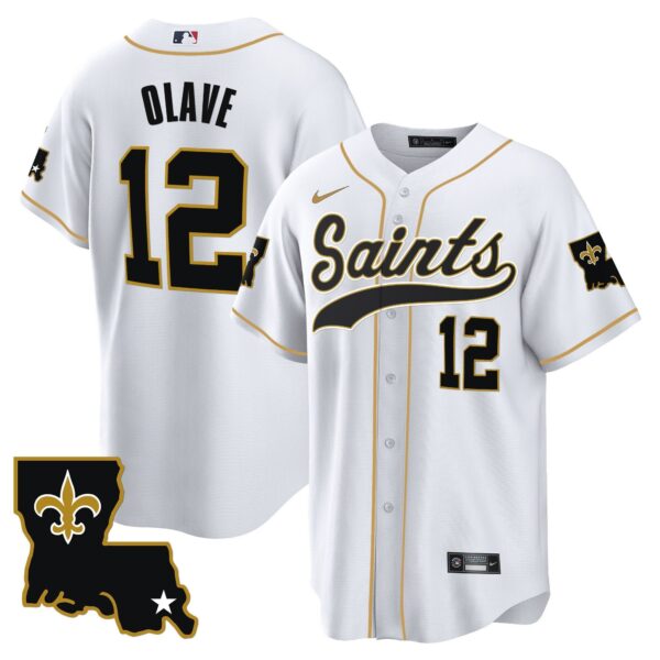 Saints 1987 Legacy Cool Base Jersey – All Stitched – White – Chris Olave Jersey