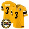 Steelers 2024 Vapor Limited Jersey – Est 1933 Patch – All Stitched – Gold – Russell Wilson Jersey
